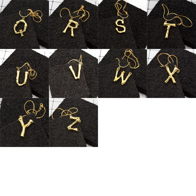 Оригинальное ожерелье с буквами для женщин, подвеска с большими буквами и ожерелье золотого цвета, Длинная женская Цепочка-ожерелье в стиле бохо, 24 алфавита, ювелирное изделие