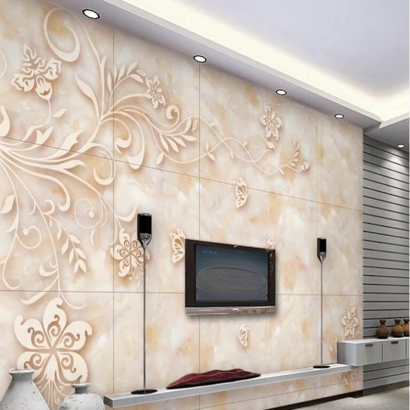 

wellyu Custom large - scale murals modern style stone marble tiles TV backdrop wallpaper papel de parede para quarto