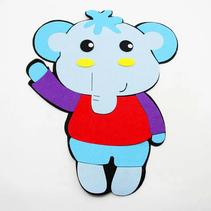 

DIY Fabric Material 1pcs Elephant Animal Cartoon Cute Free Cutting Felt For Kids Handmade Cloth Toy Making Home Room Decoration