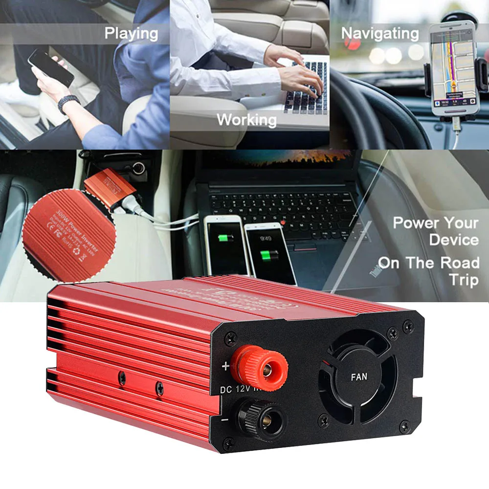 AOSHIKE инвертор напряжения автомобиля DC 12V AC 220V 500W Dual 2.1A USB Prots зарядное устройство