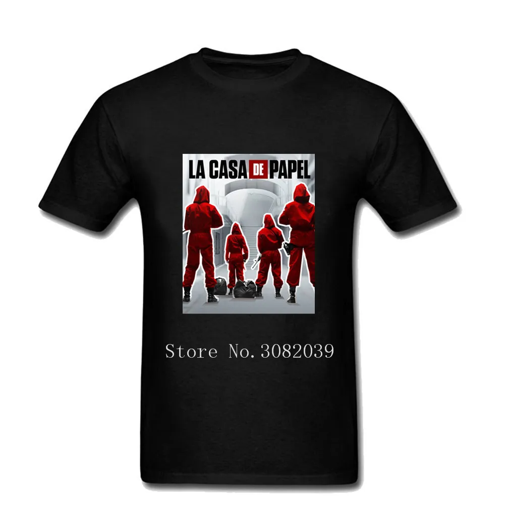 

T Shirt Men La Casa De Papel Money Heist TV Branded T Shirts House of Paper Short Sleeve O Neck Tee Tops High Quality Camisetas