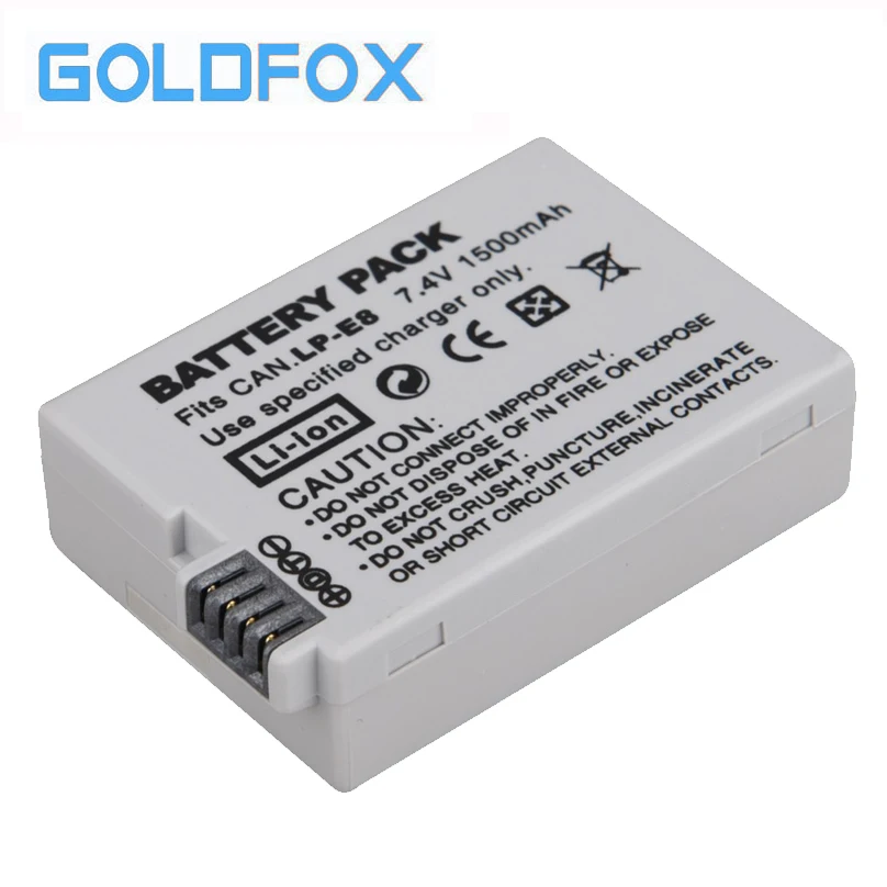 

1pc 7.4V 1500mah LP-E8 LP E8 LPE8 Digital Camera Battery For Canon EOS 550D 600D 650D 700D T4i T5i Rebel T2i Battery