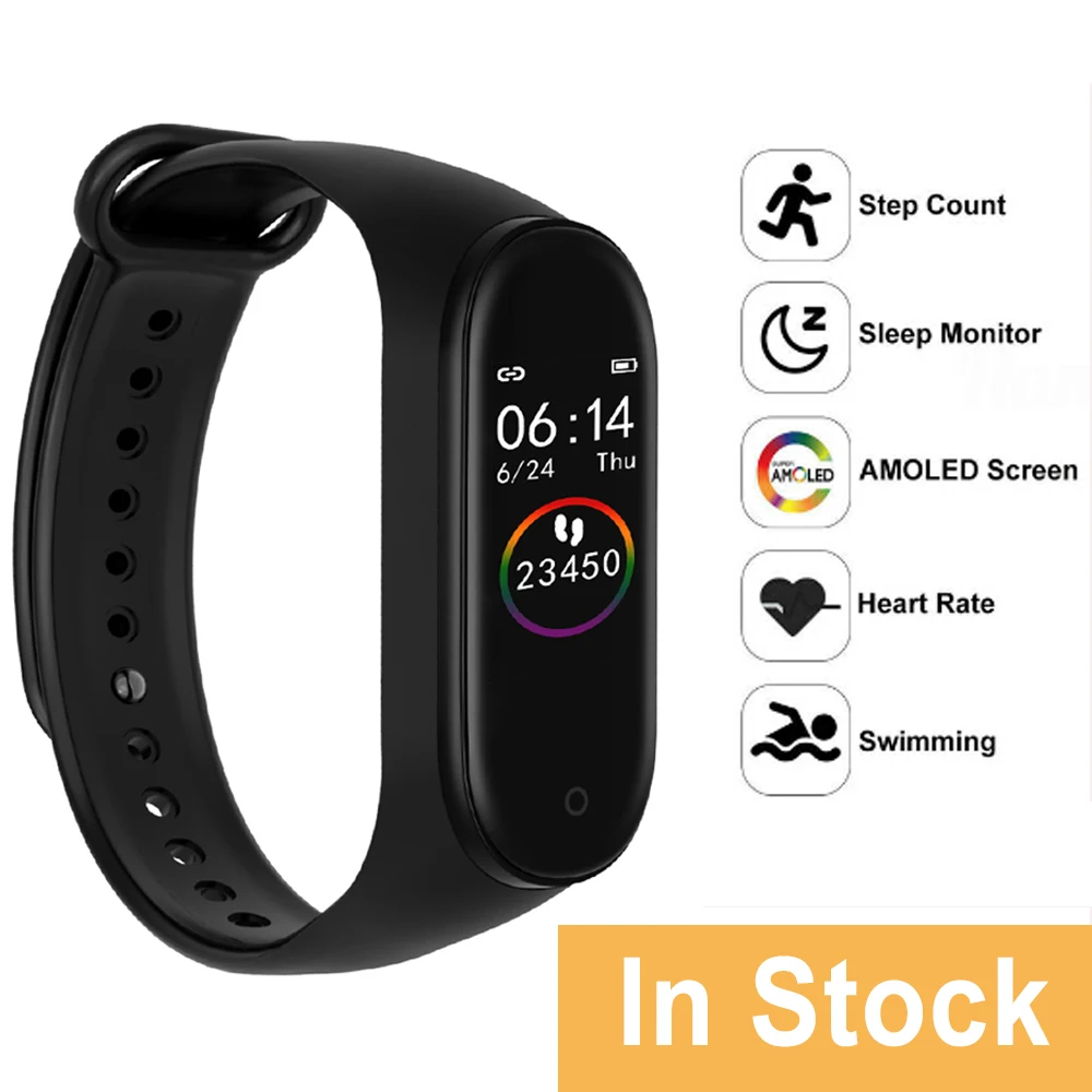 

M4 Smart Band Sport Bracelet Watch Heart Rate Monitor Fitness Tracker Swimming Waterproof Wristband Women Man Smart Watch
