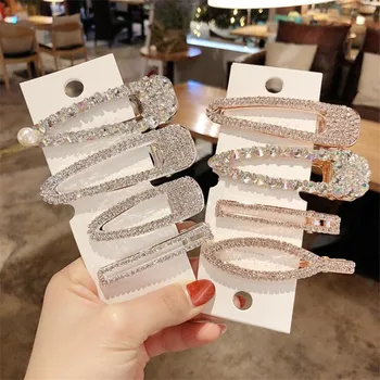 New Popular Fashion Shining Rhinestone Hairpin Women Hair Clips Barrette Accessories For Women Girls Hairclip Hairgrip Headdress stylish rhinestone faux pearl starfish hairgrip for women