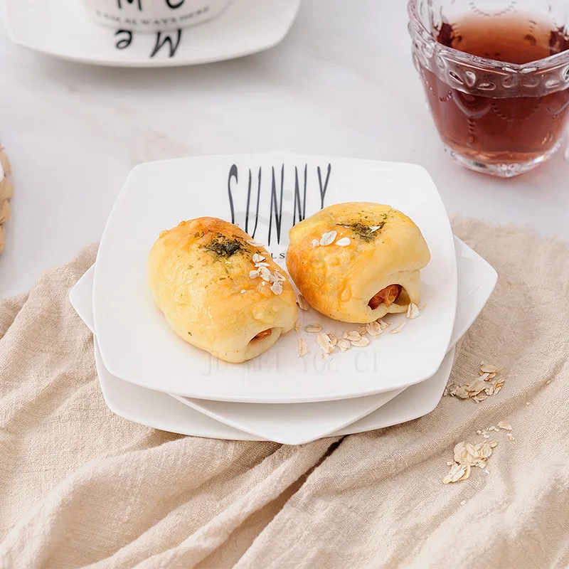 Talerze piatti ceramica assiette тарелка простая паста Письмо Блюдо креативная парная дисковая пластина квадратная десертная тарелка