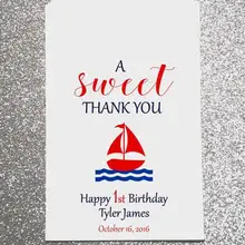 Пользовательские Парусиновые лодки морской день рождения буфет лечения Подарочный бар мешочки для вечеринки перед рождением ребенка хлебобулочные печенья пользу попкорн пакеты