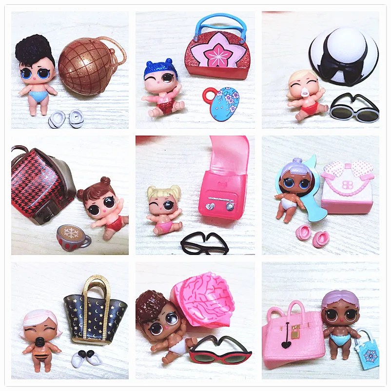 

1/2/5/10 Sets/lot New 4cm Cute Little Sisters Baby Dolls Ball Set Girl Toy Kid Gift Randomly Send Doll with Accessories and Ball