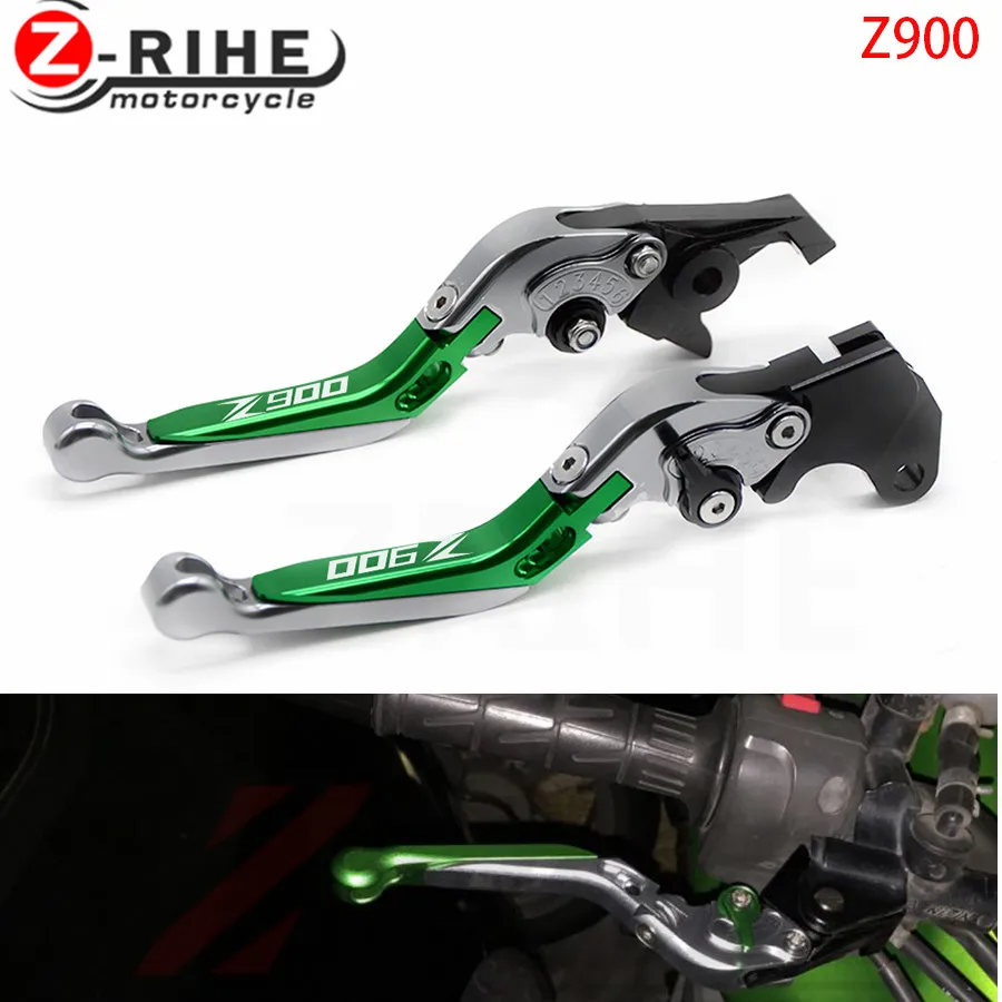 Logo(Z900) z900rs Z900RS 2018 CNC Adjustable Folding Extendable Motorcycle Brake Clutch Levers For Kawasaki Z900 Z 900 2017 2018