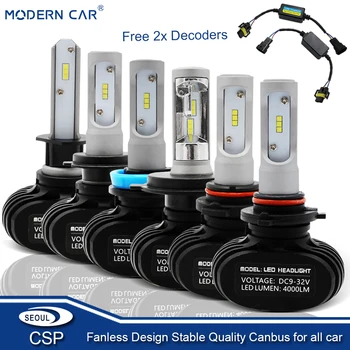 

MODERN CAR 55W Hi/Lo H4 9004 9007 H13 Headlights H8 H7 H1 9005 9006 H11 LED Headlight Bulbs 6000LM 6000K CSP Auto Fog Lights 12V