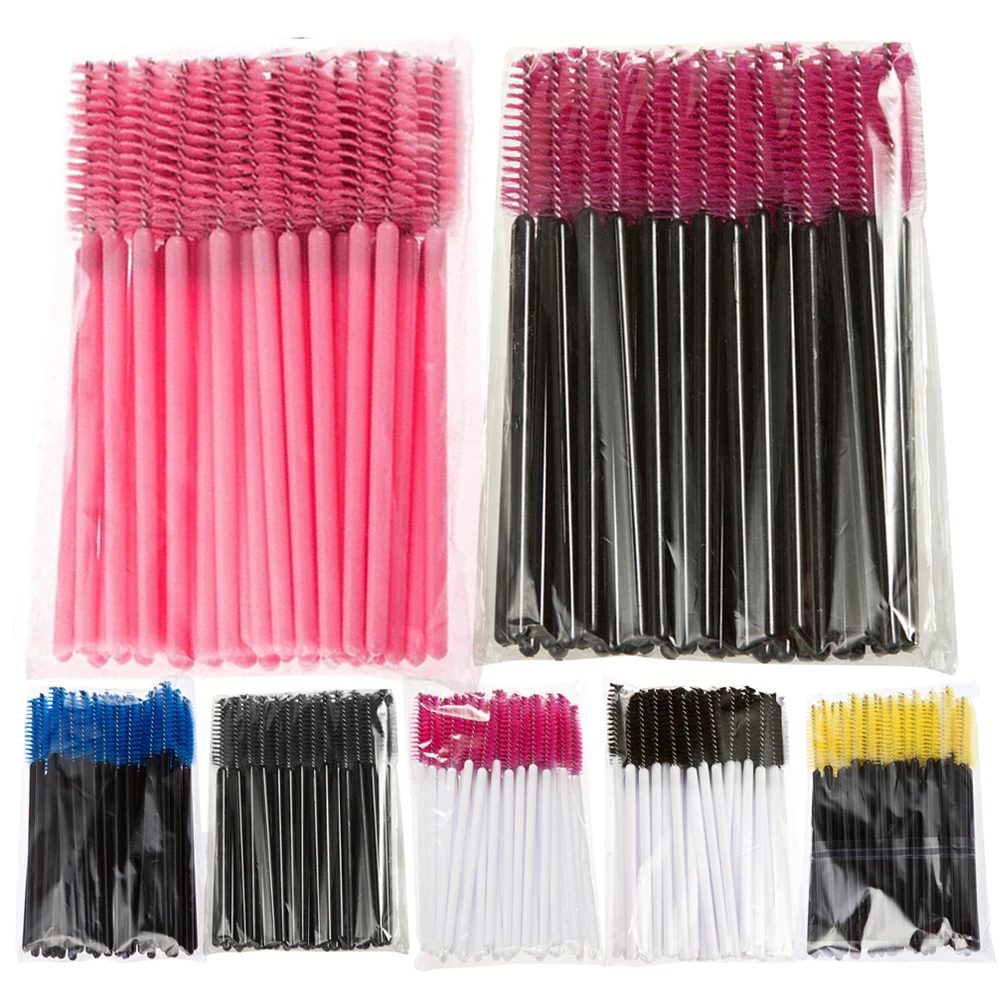 50PCS/pack Disposable Eyelash Brush Mascara Wands Applicator Wand Brushes Eyelash Comb Brushes Spoolers Makeup Tool GUB#
