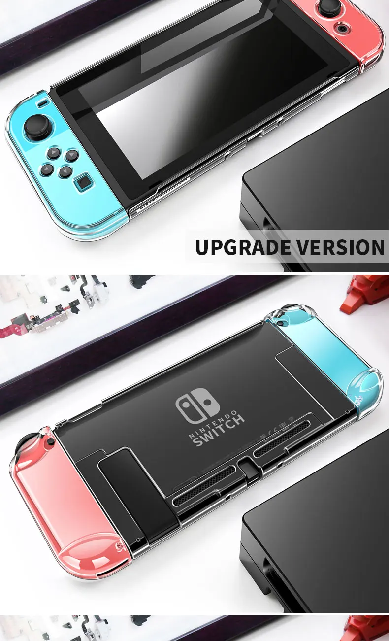 Для nintendo Switch Case Хрустальная жесткая Защитная крышка съемная Coque ультра тонкая сумка для nintendo 64 консоль NS NX чехол