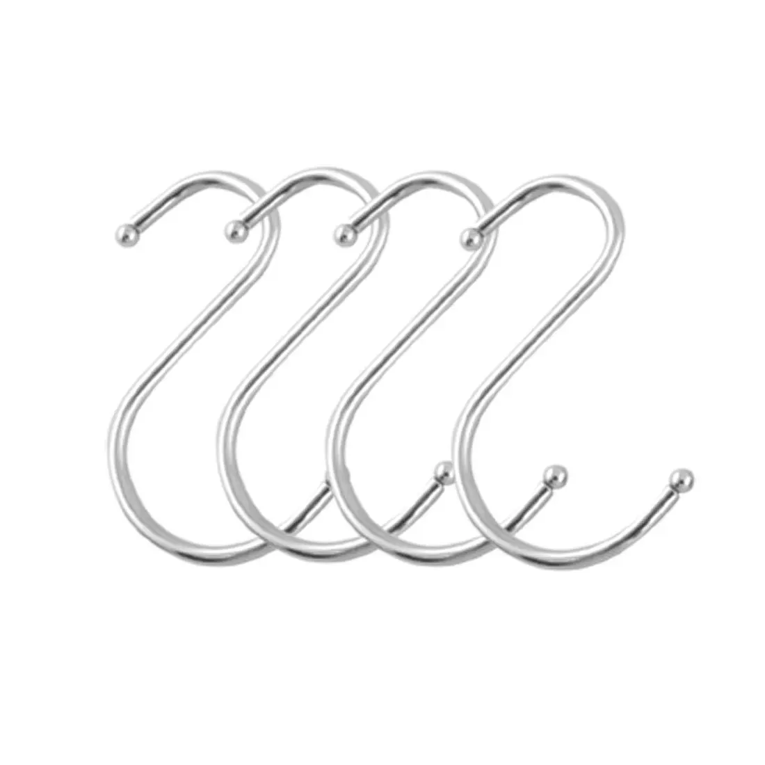 IMC Hot Silver Tone Metal Punch Bowl Cup S Shaped Hooks Hangers 4 Pcs
