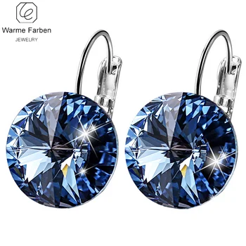 

Warme Farben Embellished with Crystal From Swarovski Silver 925 Jewelry Earring Round Stone Crystal Drop Earring Gift Brinco