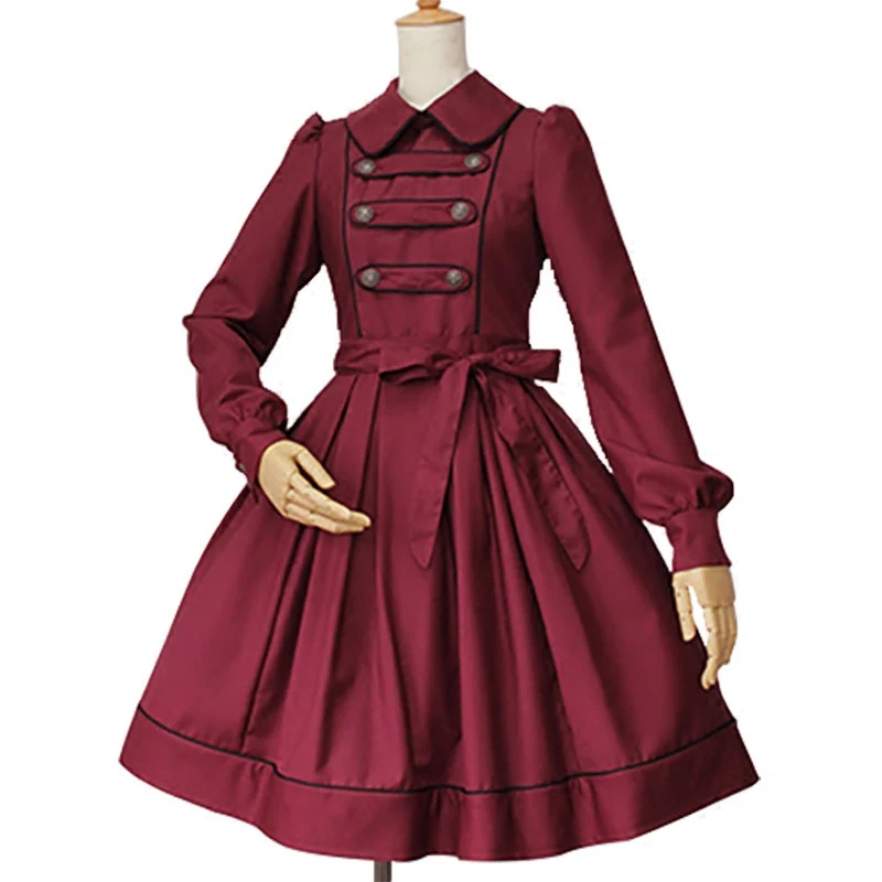 

Turndown Collar Long Sleeves Gothic Lolita Dress