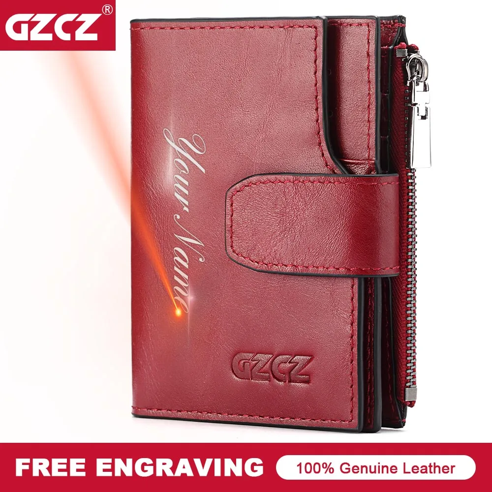 Женский кошелек GZCZ из натуральной кожи с отделением для карт|wallet female|woman portfoliopurse