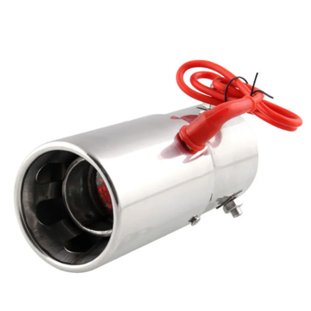 Universal 70mm Car Straight Spitfire Flaming LED Red Light Exhaust Pipe