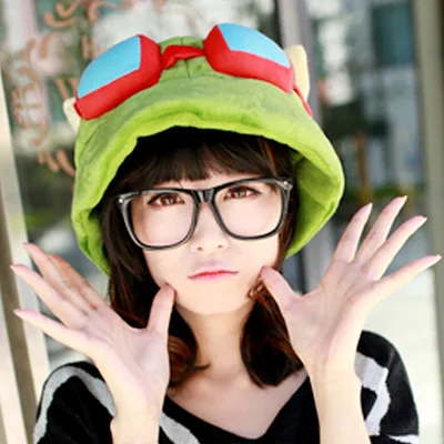 

Game LOL Timor Plush Hats Cosplay Costume Teemo Warm Cap Cosplay Prop for Kid Adult