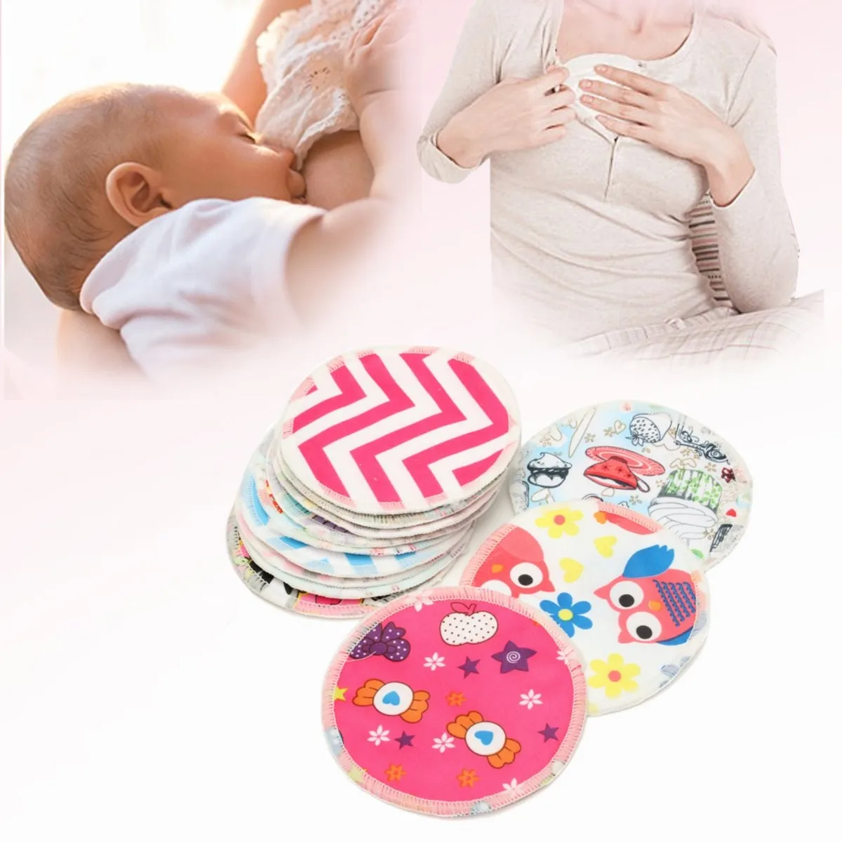 Reusable Leakproof Bamboo Breast Feed Anti Spill Pad Washable Nursing