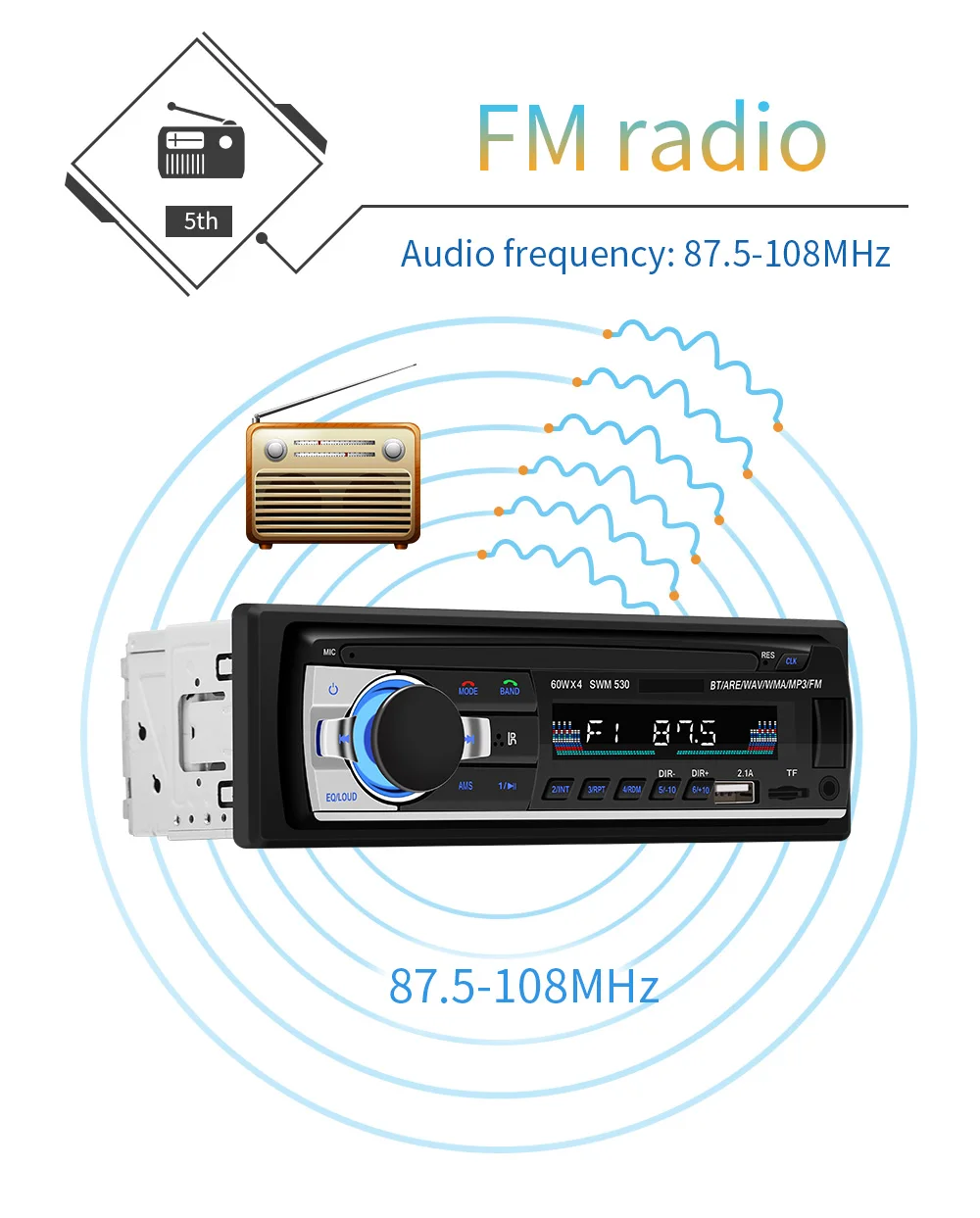 Автомобильная электроника видеоплееры SWM 530 ЖК экран Bluetooth 4 0 стерео MP3 аудио плеер