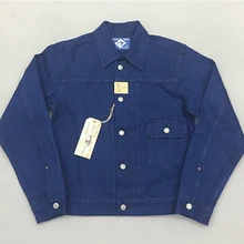 Bob Dong Indigo 13oz Denim Selvage chaqueta 506xx Tipo 1 otoño Vintage de los hombres cortos de Jean JKT