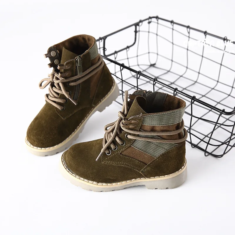 

Autumn Winter New Children Shoes Fashion Girls Martin Boots Leather Boots Boys Casual Shoes Comfy Kids Cow Leather Shoes KS222