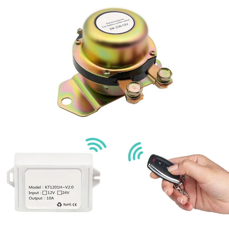

Electromagnetic 12V Car Battery Switch Disconnect Latching Relay + Remote Control Automatic Auto Power Terminal Solenoid