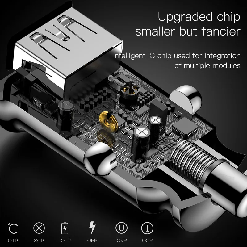 Baseus المزدوج USB شاحن سيارة 3.1A سريع سيارة شحن السيارات محول للشحن ل فون سامسونج USB سيارة شاحن الهاتف المحمول شاحن