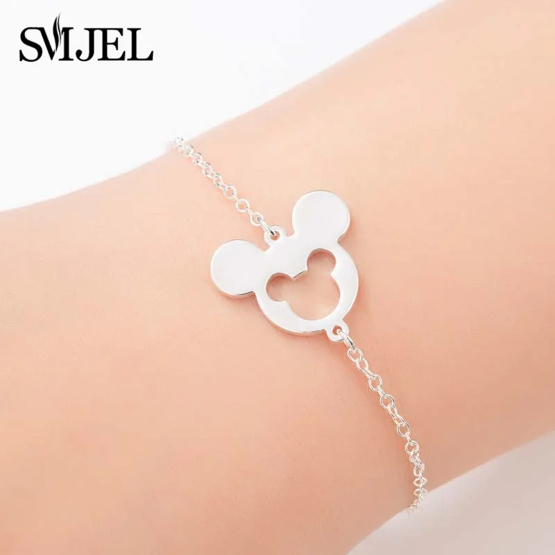 

SMJEL Stainless Steel Animal Mickey Bracelets for Women Kids Gifts Mouse Bracelet Bangles Jewelry Christmas pulseras mujer