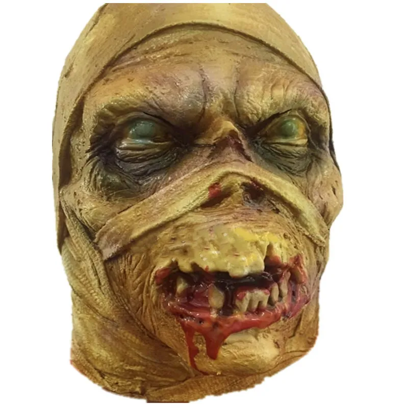 

Scary Mummy Mask Halloween Latex Horror Rubber Horror mascaras de latex realista mummified Pinhead Demon Terror Parasite Masks