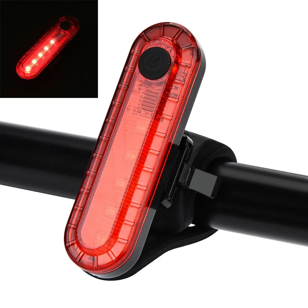 

ISHOWTIENDA USB Rechargeable Bicycle Rear Light Frame USB Rechargeable Bike Cycling 4 Modes 5 LED Front Rear Tail Light Set