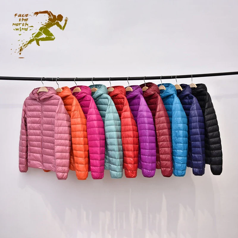 Light thin Down Jackets Women style with Cap short size accounts Large code Woman's coat Repair the body Keep warm | Спорт и