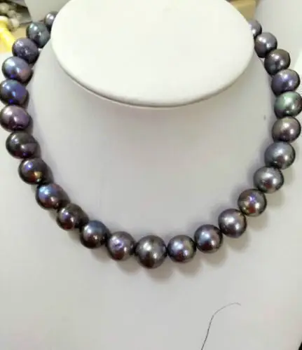 HUGE 13-15MM SOUTH SEA GENUINE BLACK PEARL NECKLACE 14k/20 | Украшения и аксессуары
