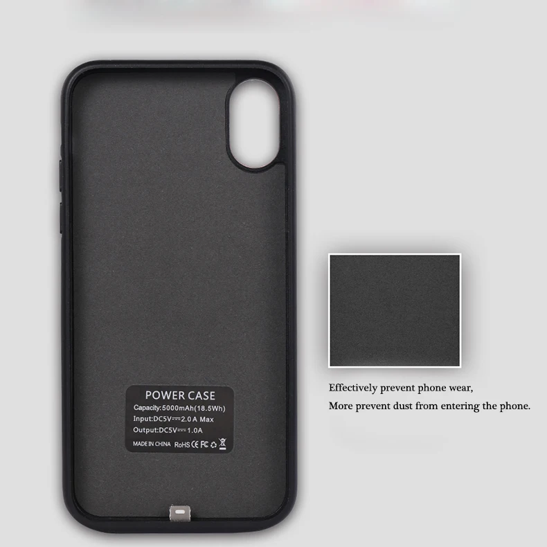 6000 mAh аккумулятор чехол для iPhone XR резиновый внешний Капа Смарт зарядное