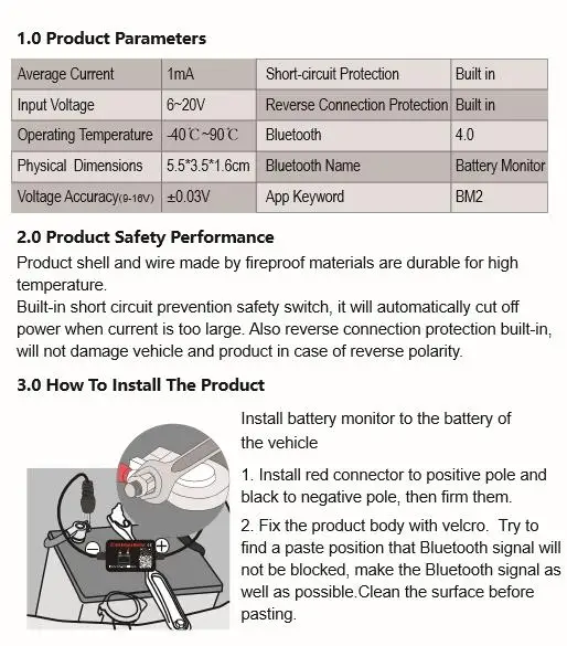 Автомобильный BM2 Батарея Тесты er Bluetooth Батарея монитор 12 V Батарея анализатор зарядки Тест На проворот коленвала Напряжение для IOS и Android телефон