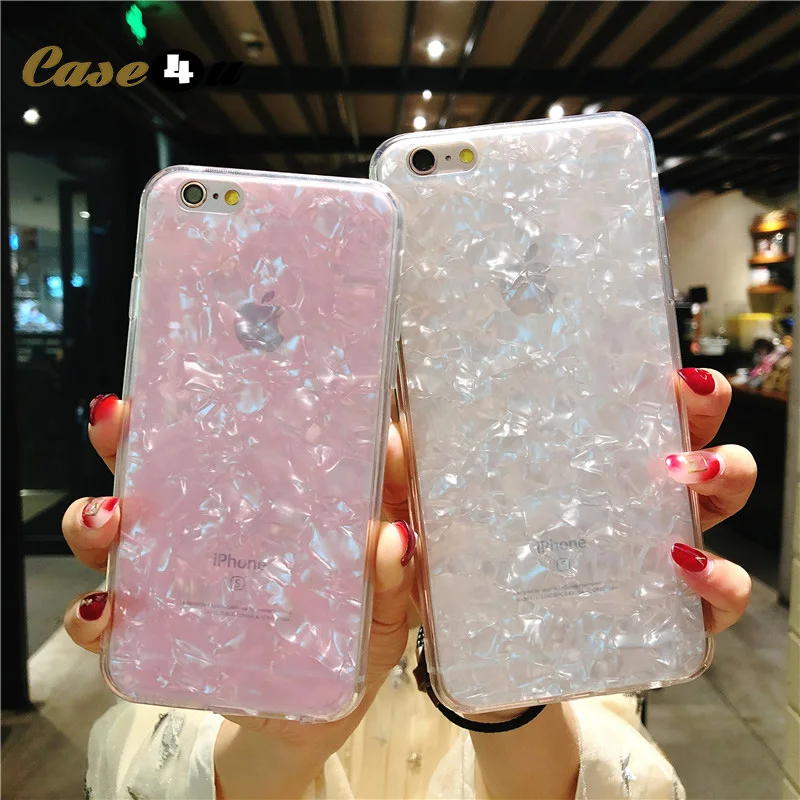 

Glitter Beauty Conch Shell Silicone Rubber Phone Cases for iPhone 10 8 7 6 6s Plus Dream Shell Cover For iPhone XS Max XR funda