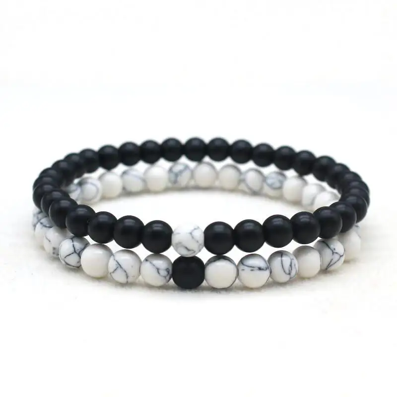 Black and white couple bracelet