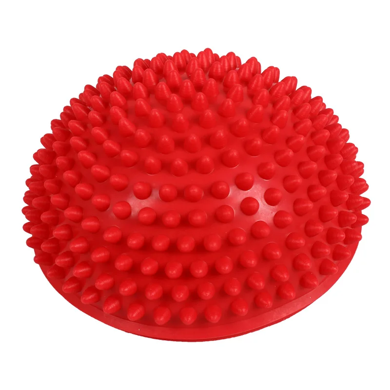 Йога половина мяч фитнес оборудование дети старшего дуриан Массажный коврик упражнение баланс точка тренажерный зал мяч для йоги и пилатеса Резина - Цвет: Красный