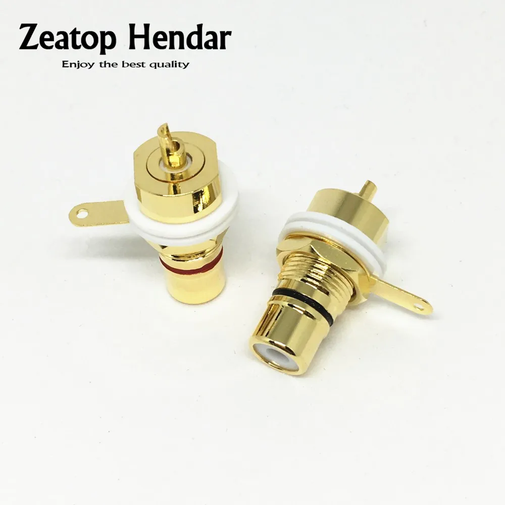 2Pcs Copper RCA Terminal Female Phono Jack Panel Mount Chassis Socket Connector for Amplifier Speaker | Обустройство дома