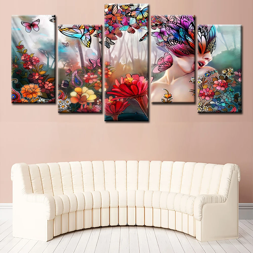 HD-Printed-Abstract-butterfly-girl-Painting-on (3)