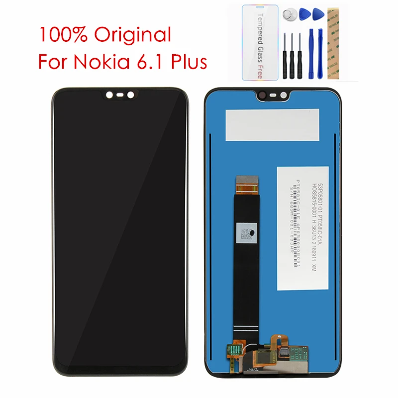 

Original For Nokia X6 LCD Display Touch Screen Panel For Nokia 6.1 Plus LCD Digitizer Touchscreen Replacement Spare Repair Parts