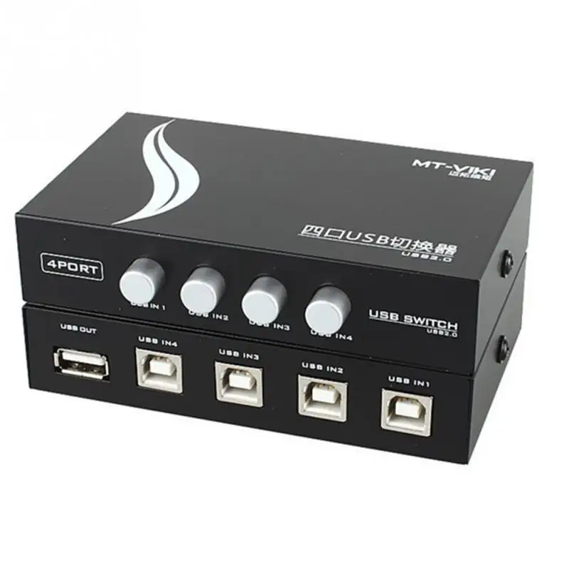 New USB 2 0 4 Port Share Sharing Switch Switcher Selector Box Hub For PC Computer