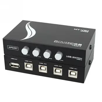 

New USB 2.0 4 Port Share Sharing Switch Switcher Selector Box Hub For PC Computer Manual Scanner Printer