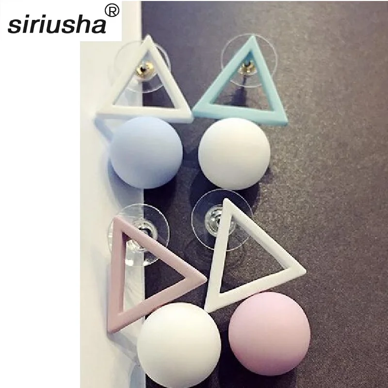 

Geometric Asymmetric Triangle + Round Acrylic Ear Jewelry Wholesale Reservation Personality Exaggerated Tassel Earrings S054