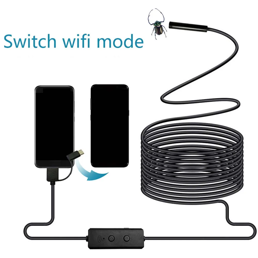 3 in1 эндоскоп IP67 Водонепроницаемый Камера 480 P Android Тип usb-C 5,5/iPhone 7 Plus/8 мм мини-объектив Камера 1/2/3,5/5/10 м кабель для смартфона