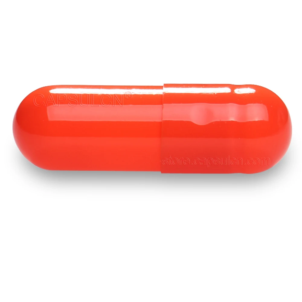 

5000 pcs/carton Joined Empty Gelatin Capsules 1# Orange Red For Capsule Filler Machines