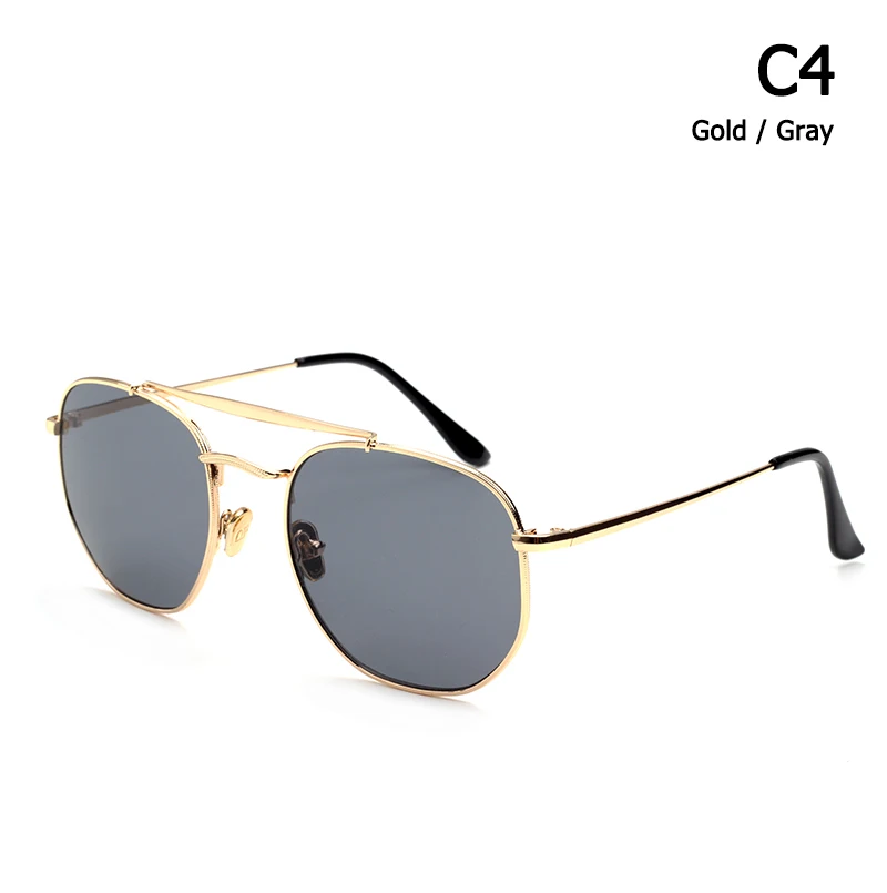 Classic Sunglasses Women Men Fashion Round Metal Double Beam Glasses