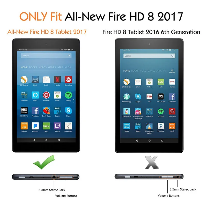 US $527.00 CucKooDo 200Pcslot PU Leather Stand Folio SlimBook Case with Auto WakeSleep for AllNew Fire HD 8 Tablet 2017 Release
