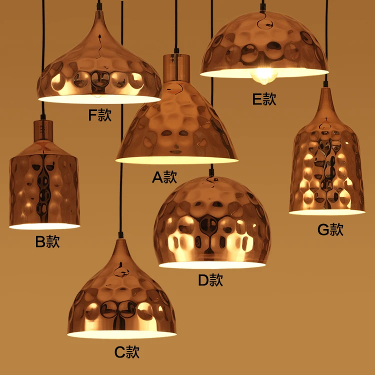 

1PC iron pendant lights plating color industrial wind restaurant bedroom bedside bar clothing store lighting pendant lamps ZA