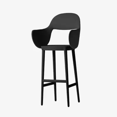 Louis модные Бар Nordic Оригинальная дизайнерская мебель кафе backchair стул - Цвет: black