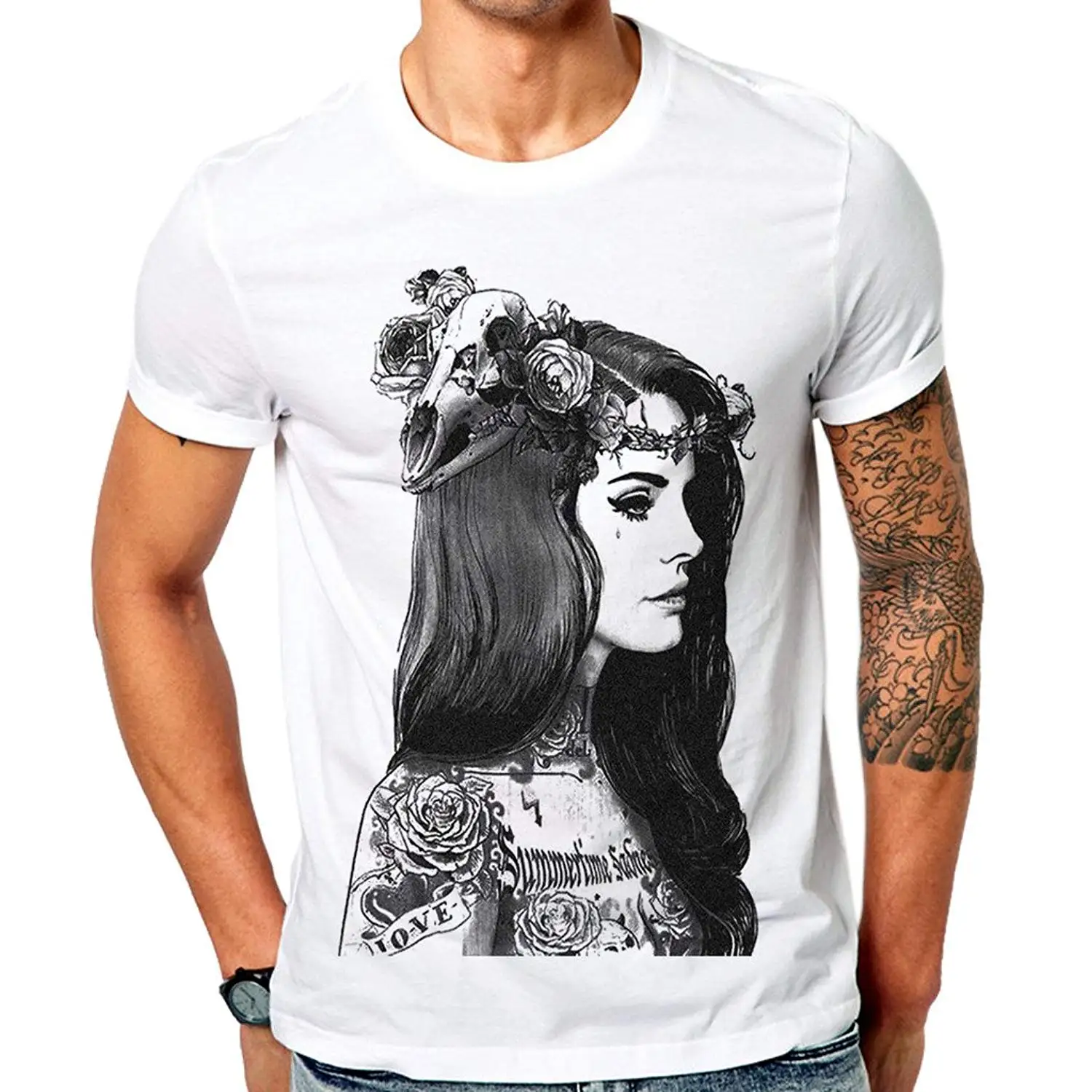 mazumi8 Lana Del Rey Wonderful Flower T Shirt Print Tee Shirtsin T